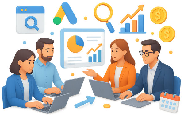 Search Engine Marketing Service Professional search engine marketing consultants from Vikdwell Digital Marketing Agency help businesses gain immediate visibility above organic search results with targeted ads, flexible campaign controls, transparent ROI tracking, and customized SEM strategies, ensuring optimized budget use, continuous SEM research, and effective results for small businesses seeking growth through expert SEM consulting services.