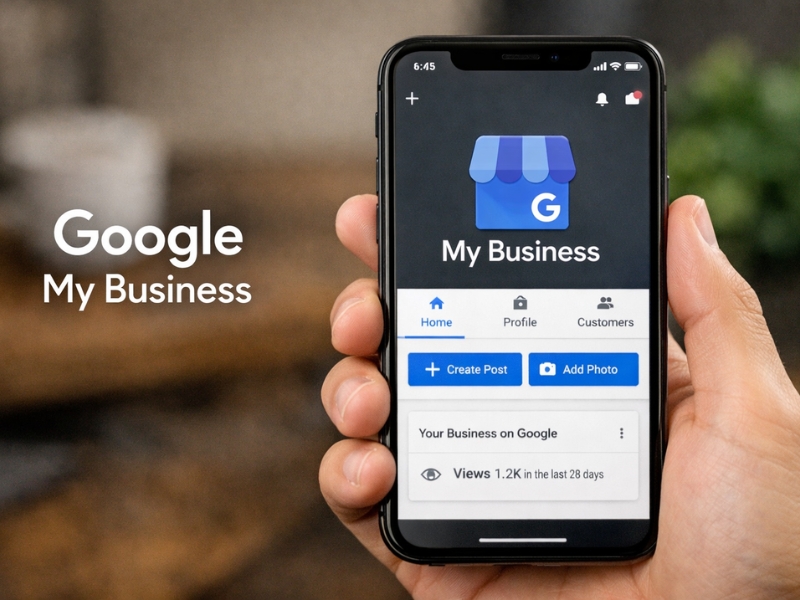 This image shows how Vikdwell Digital Marketing Agency optimizes Google Business profiles with proper setup, posts, photos, and review management to improve local visibility and engagement.